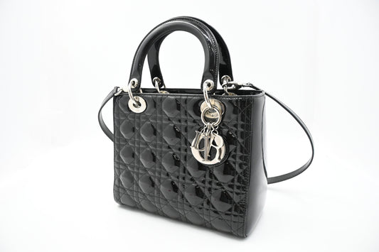Dior Lady Dior in Black Cannage Patent Leather