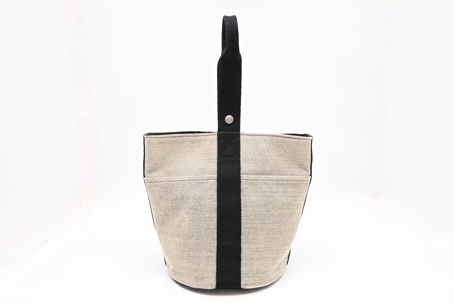 Hermes Saxo MM in Black and White Canvas