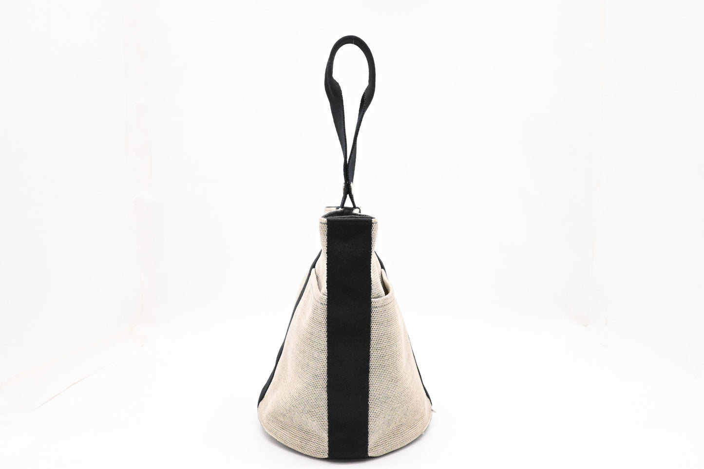 Hermes Saxo MM in Black and White Canvas