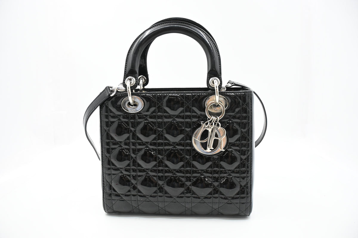 Dior Lady Dior in Black Cannage Patent Leather