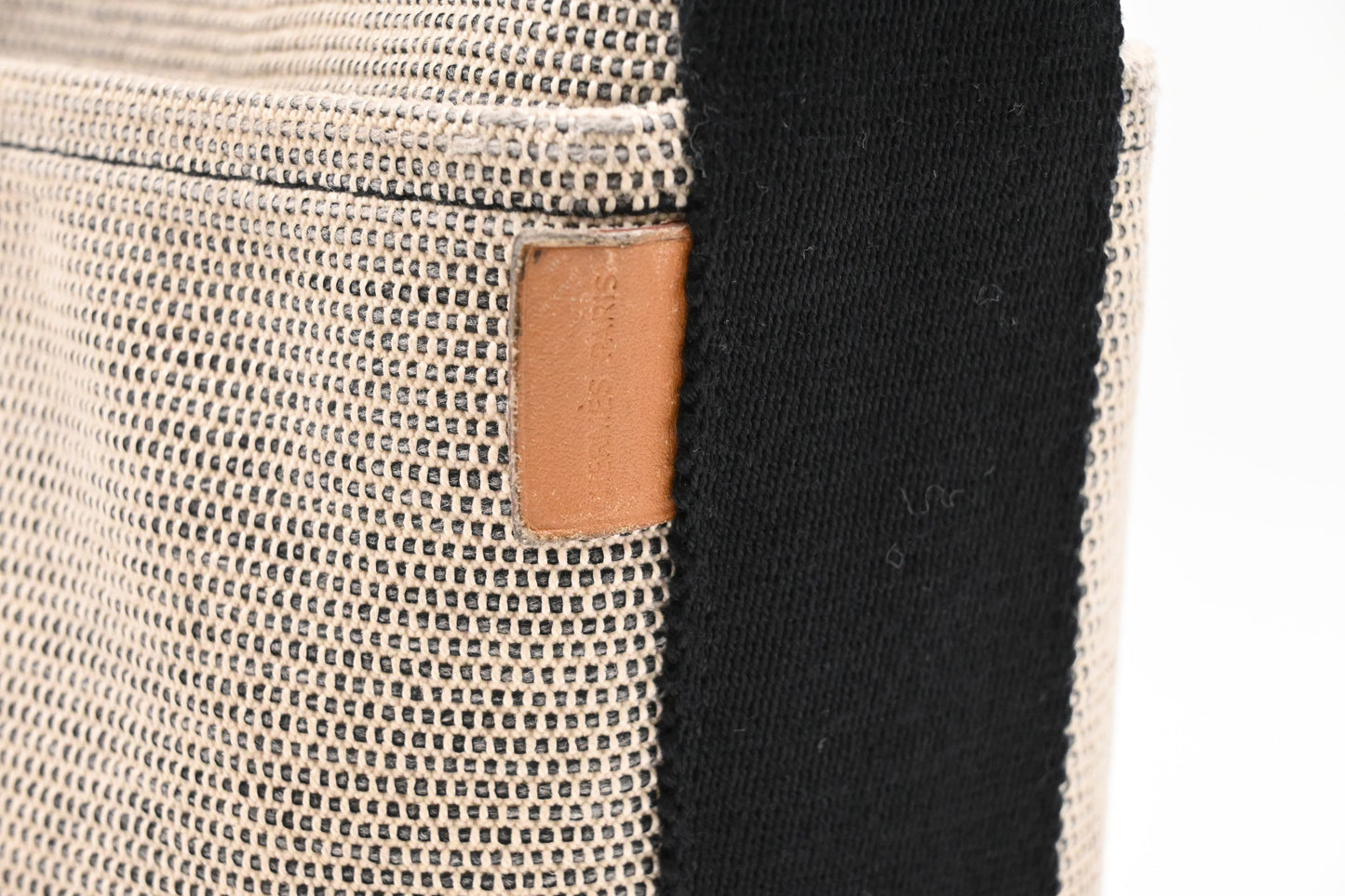 Hermes Saxo MM in Black and White Canvas