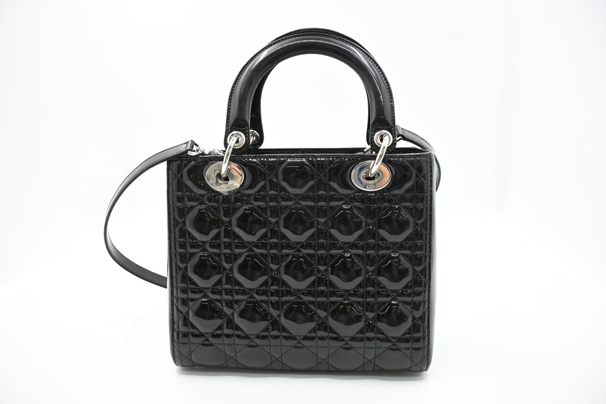 Dior Lady Dior in Black Cannage Patent Leather