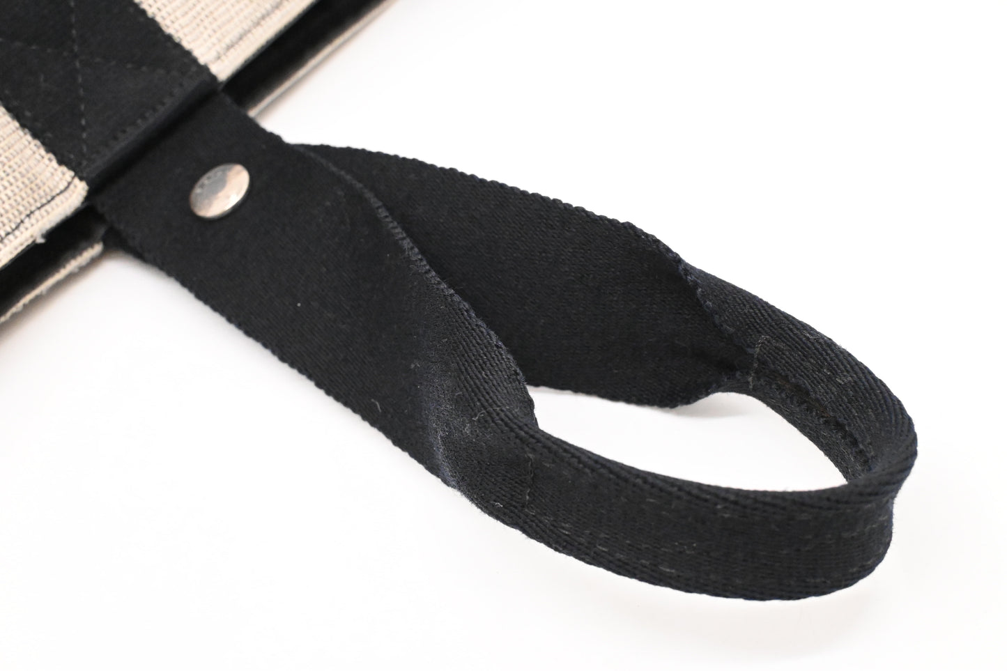 Hermes Saxo MM in Black and White Canvas