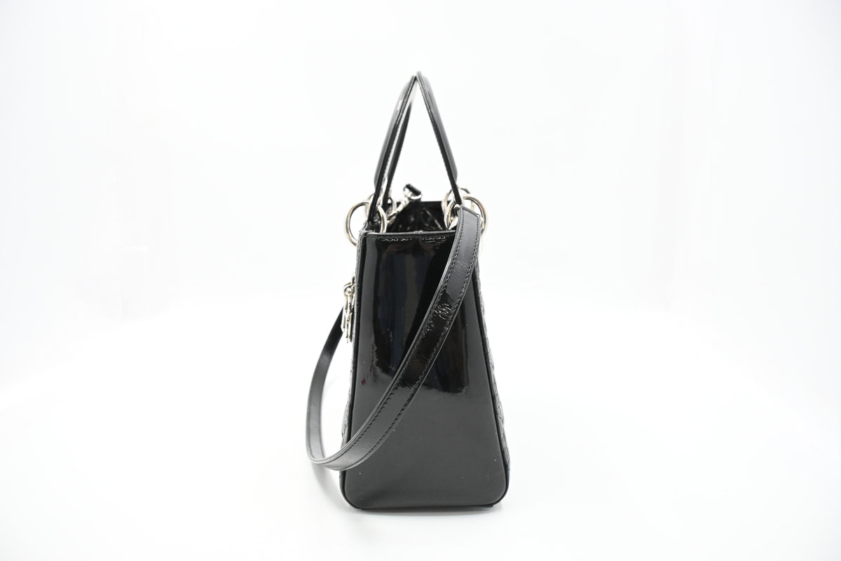 Dior Lady Dior in Black Cannage Patent Leather