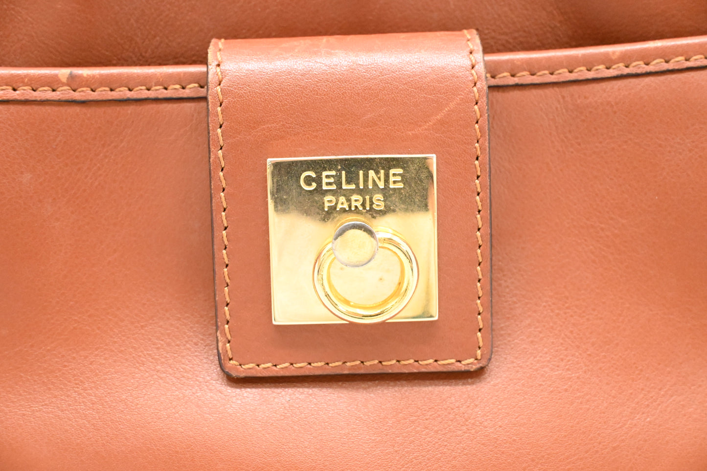 Celine Shoulder Bag in Brown Leather