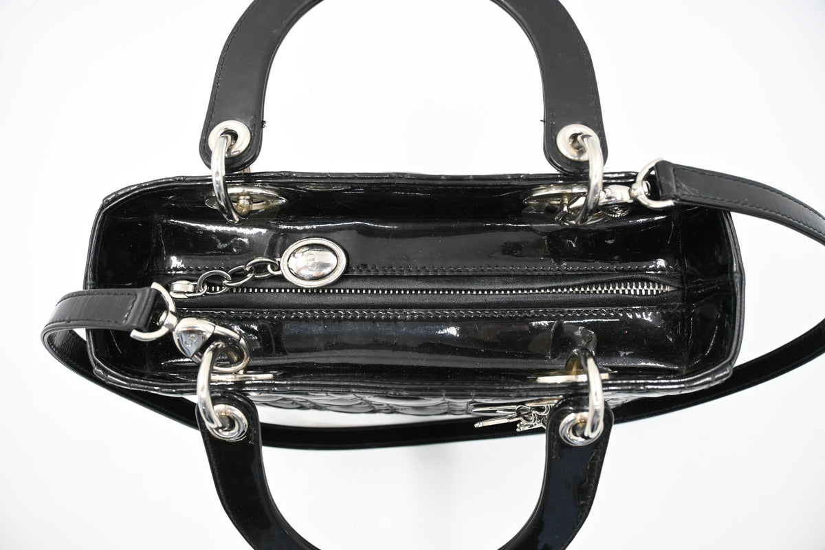 Dior Lady Dior in Black Cannage Patent Leather