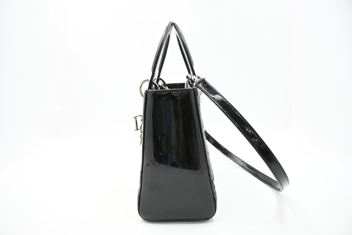 Dior Lady Dior in Black Cannage Patent Leather