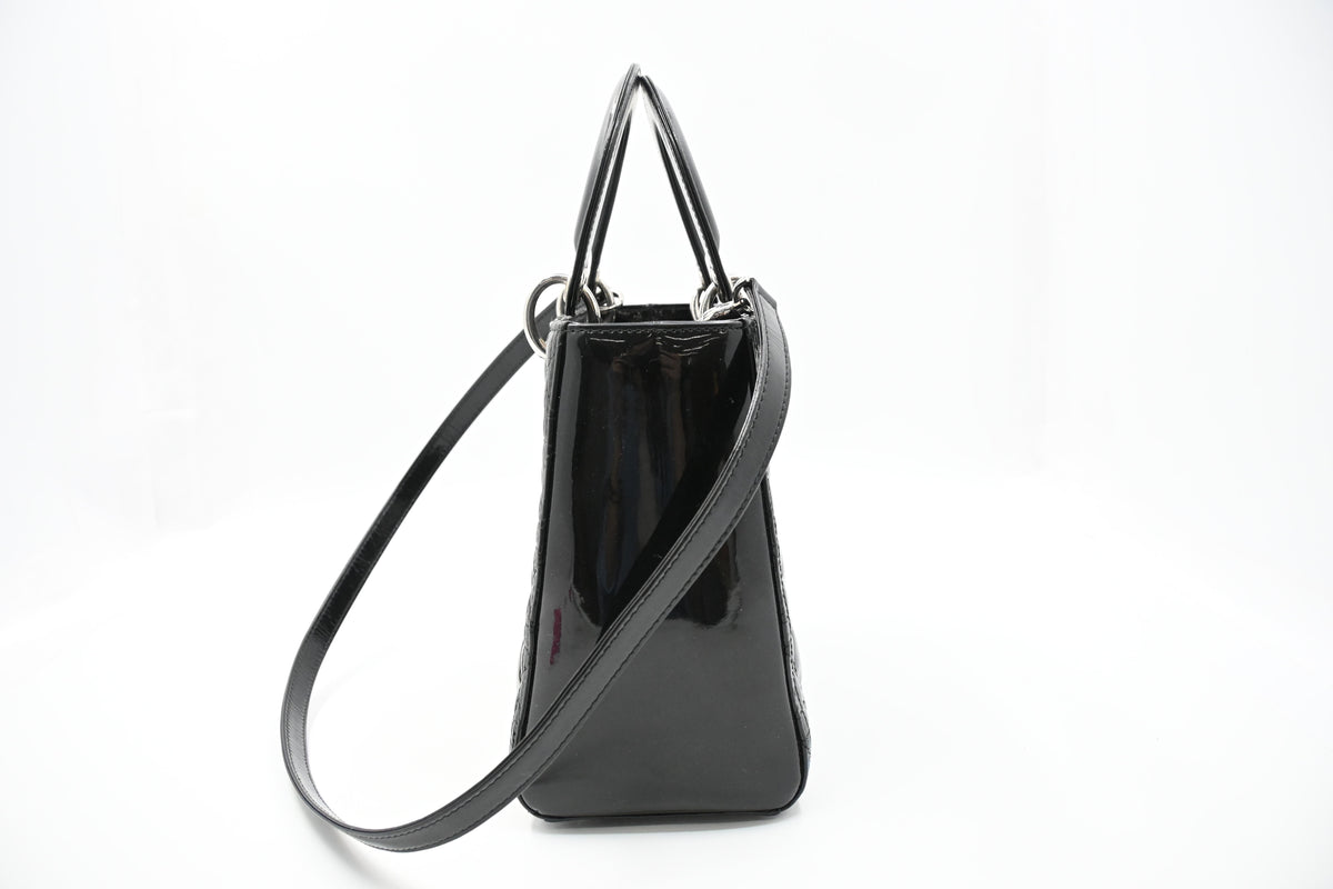 Dior Lady Dior in Black Cannage Patent Leather