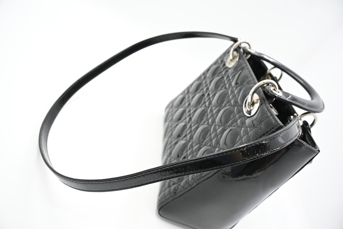 Dior Lady Dior in Black Cannage Patent Leather
