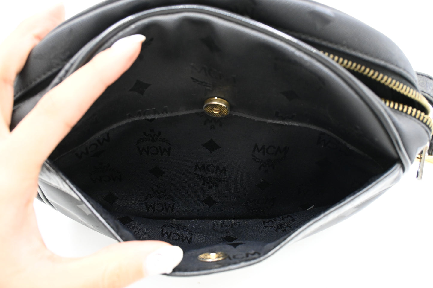 MCM Crossbody in Black Canvas
