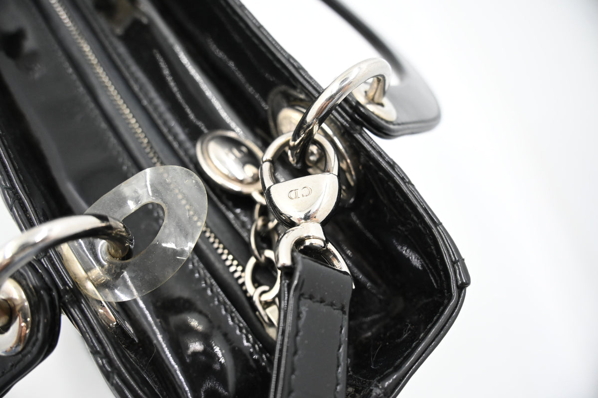 Dior Lady Dior in Black Cannage Patent Leather