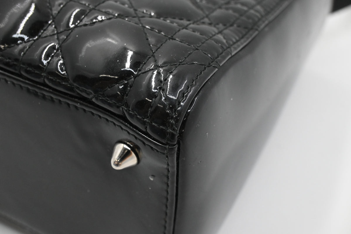 Dior Lady Dior in Black Cannage Patent Leather