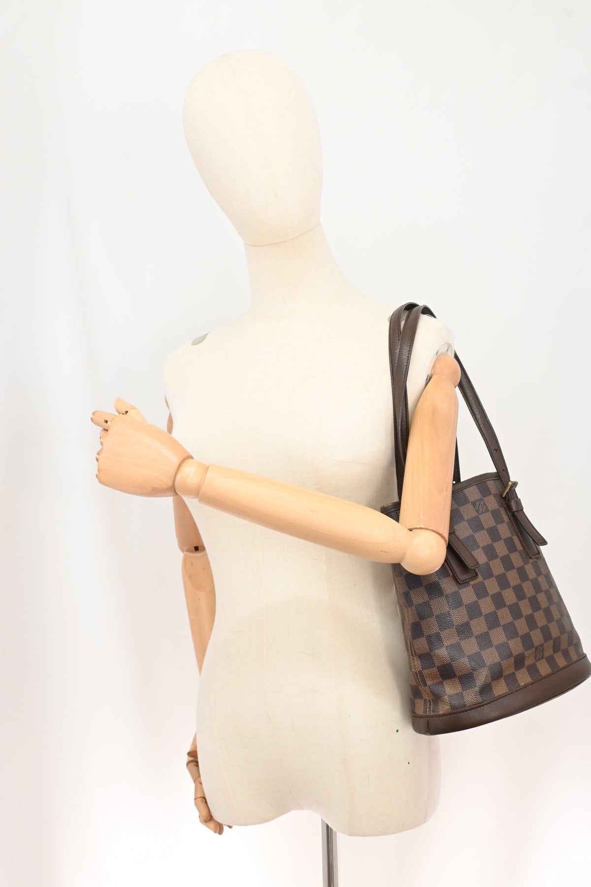 Louis Vuitton Marais Bucket in Damier Ebene Canvas