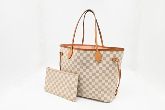 Louis Vuitton Neverfull MM in Damier Azur Canvas