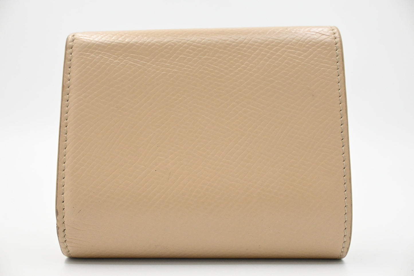 Celine Compact Wallet in Beige Leather