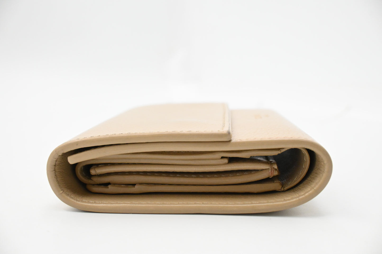 Celine Compact Wallet in Beige Leather