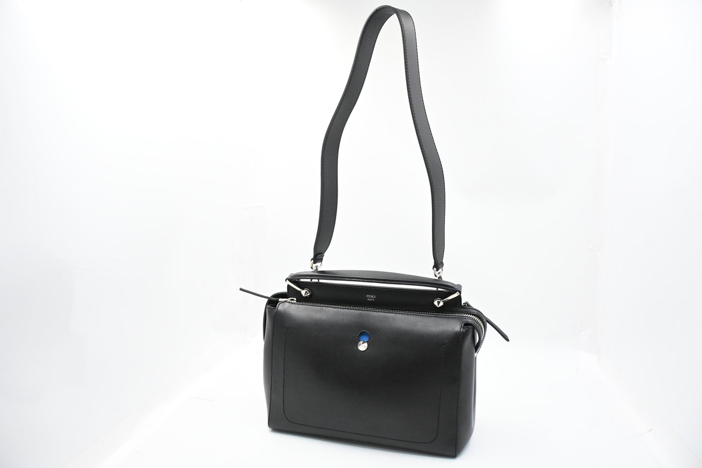Fendi Dotcom 2way Bag in Black Leather