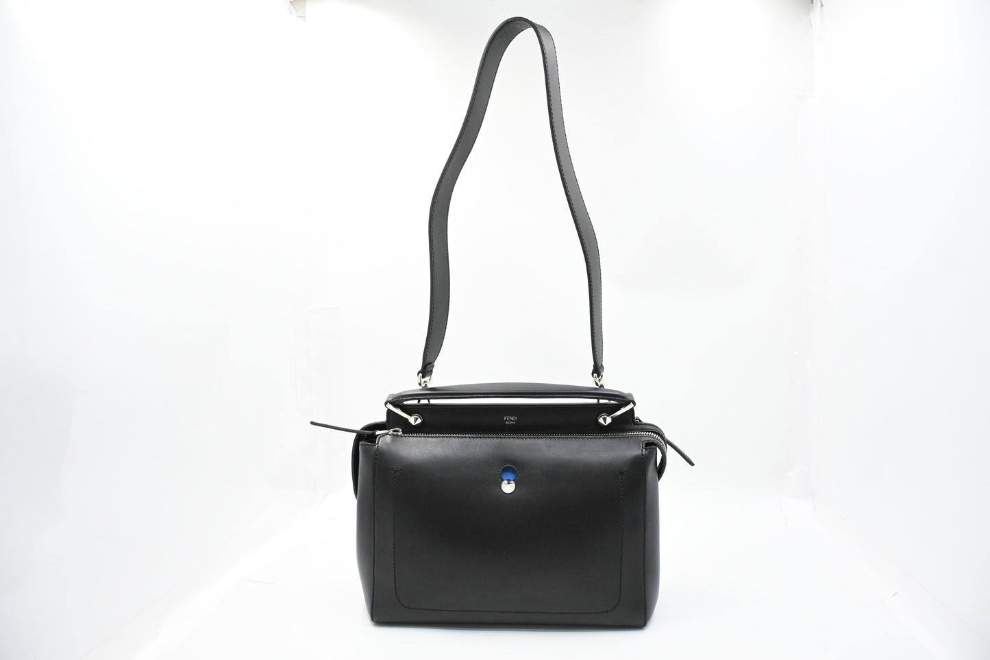 Fendi Dotcom 2way Bag in Black Leather