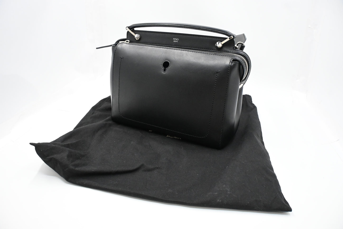Fendi Dotcom 2way Bag in Black Leather