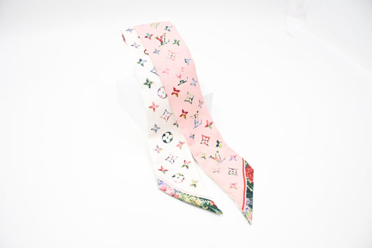 Louis Vuitton Bandeau in Pink and White Monogram Silk
