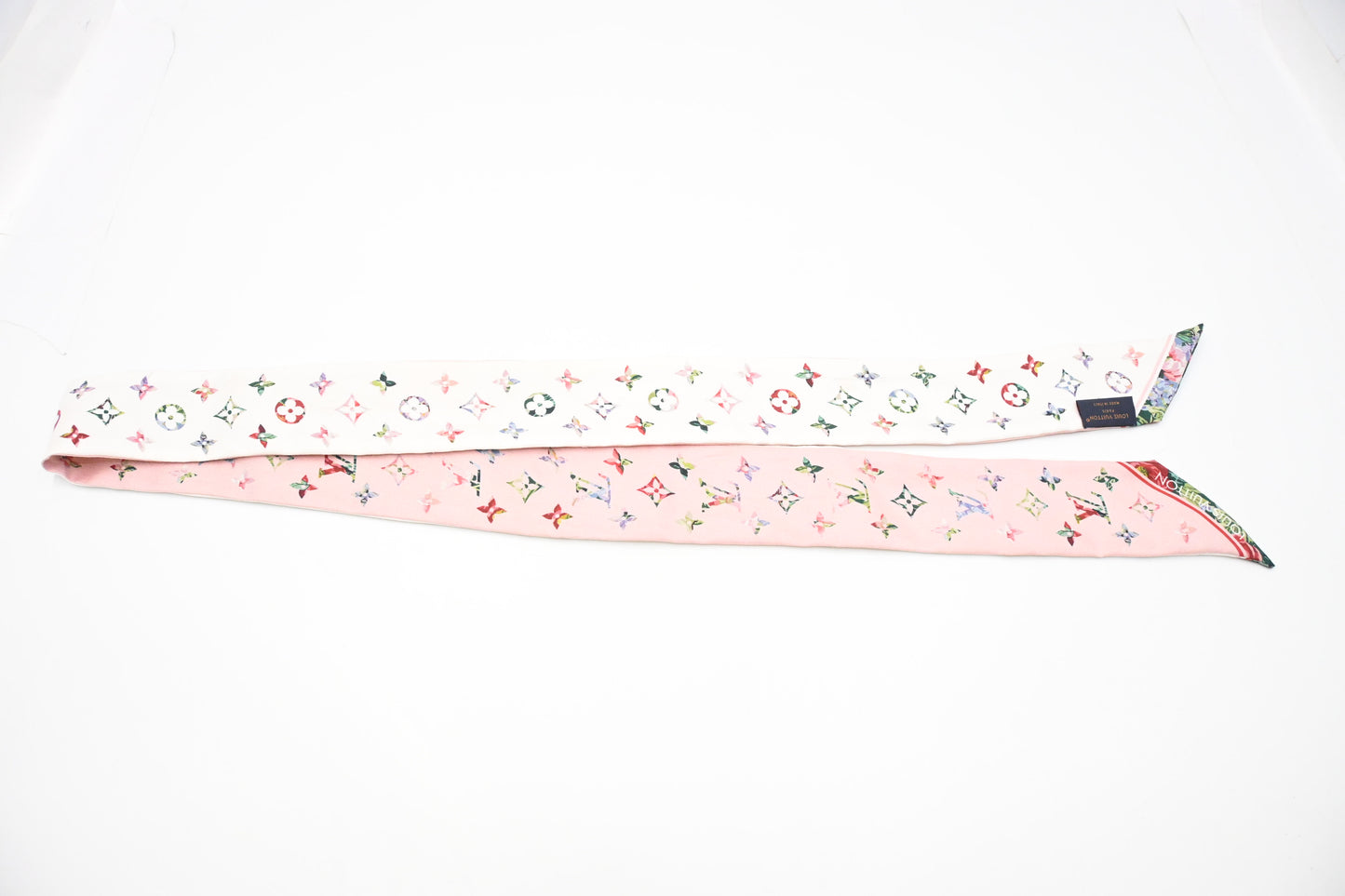 Louis Vuitton Bandeau in Pink and White Monogram Silk