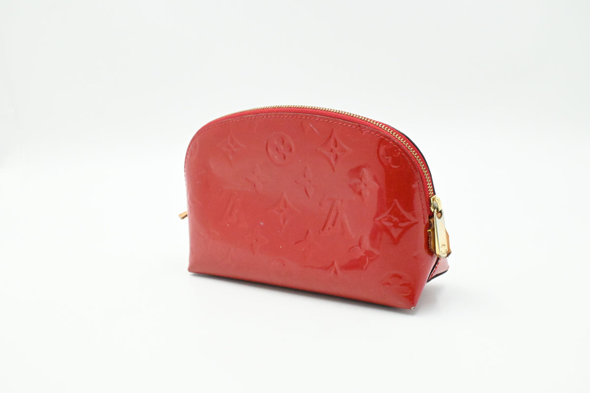 Louis Vuitton Pochette Cosmetique in Red Vernis Leather