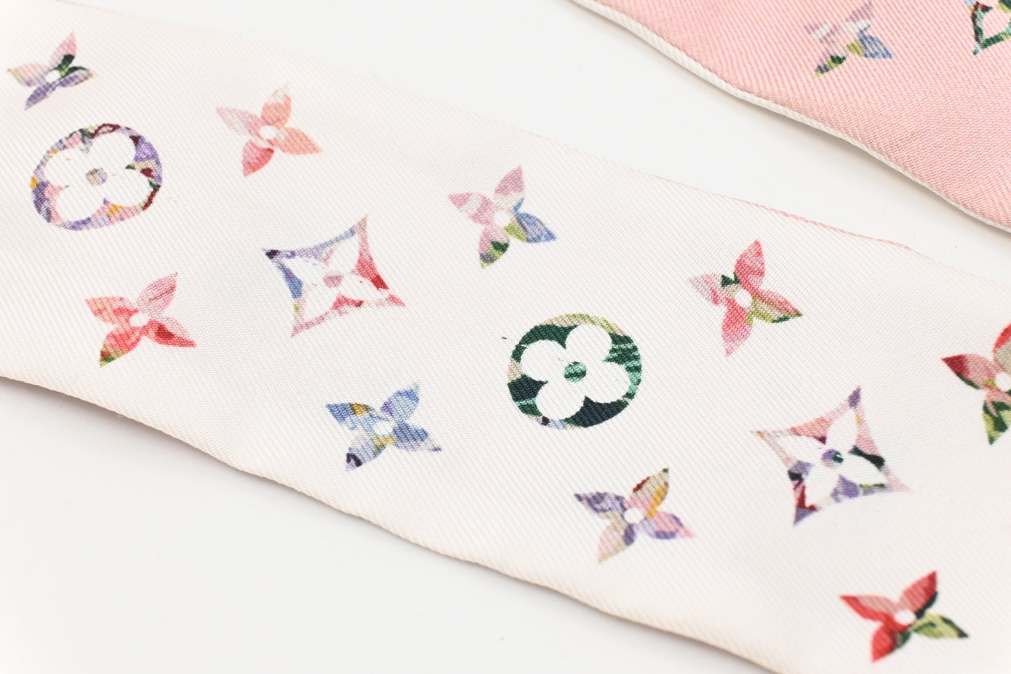 Louis Vuitton Bandeau in Pink and White Monogram Silk