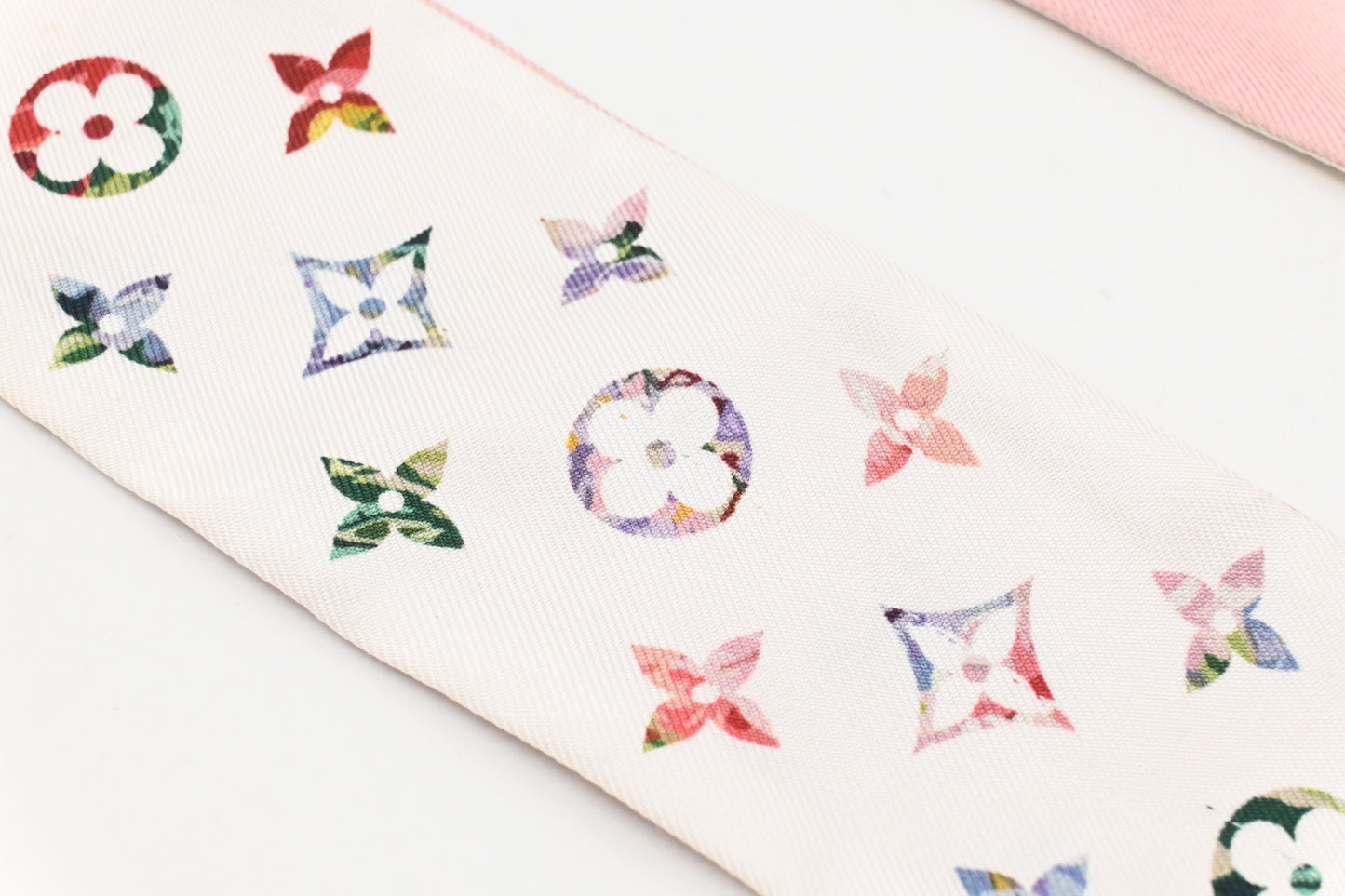 Louis Vuitton Bandeau in Pink and White Monogram Silk