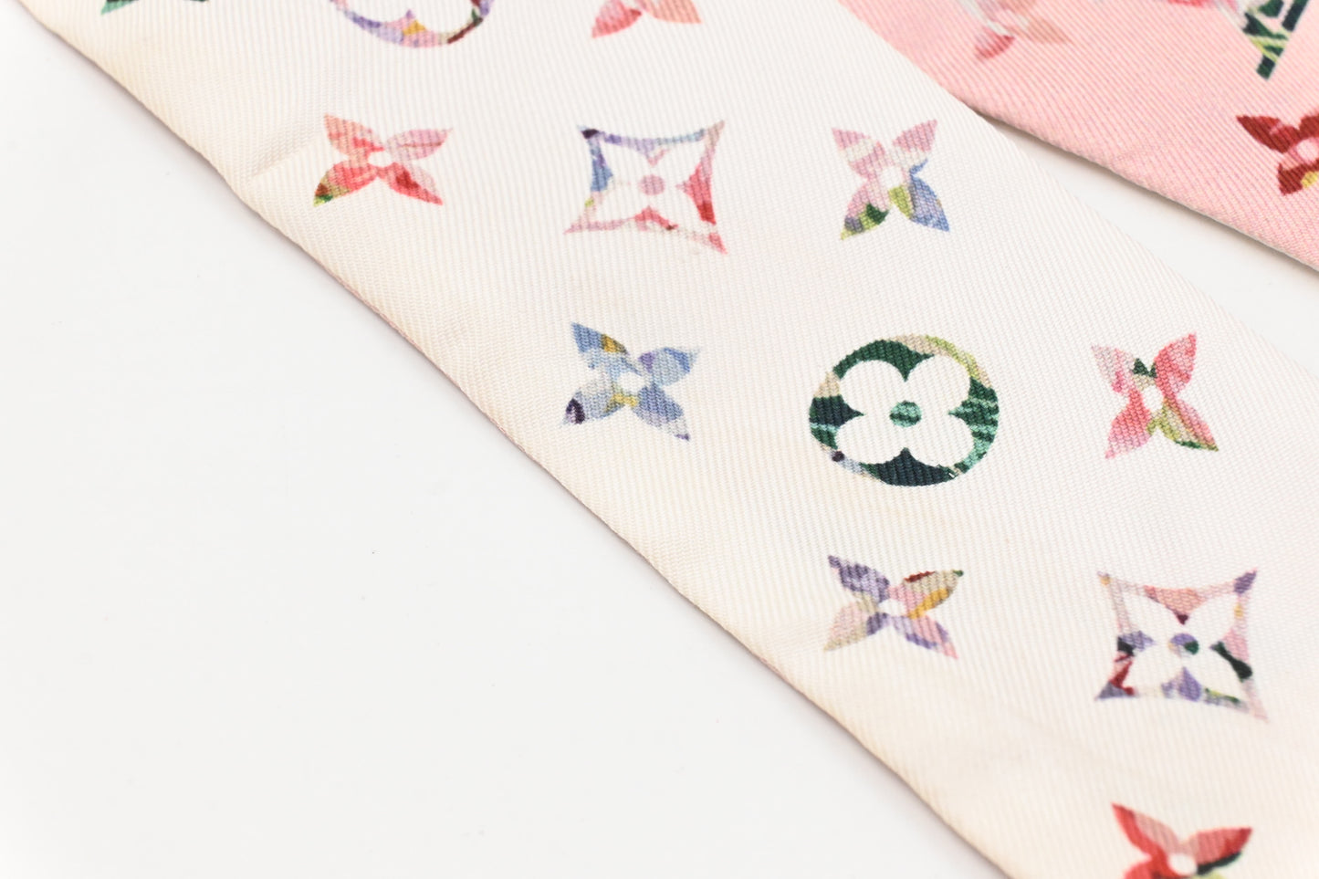 Louis Vuitton Bandeau in Pink and White Monogram Silk