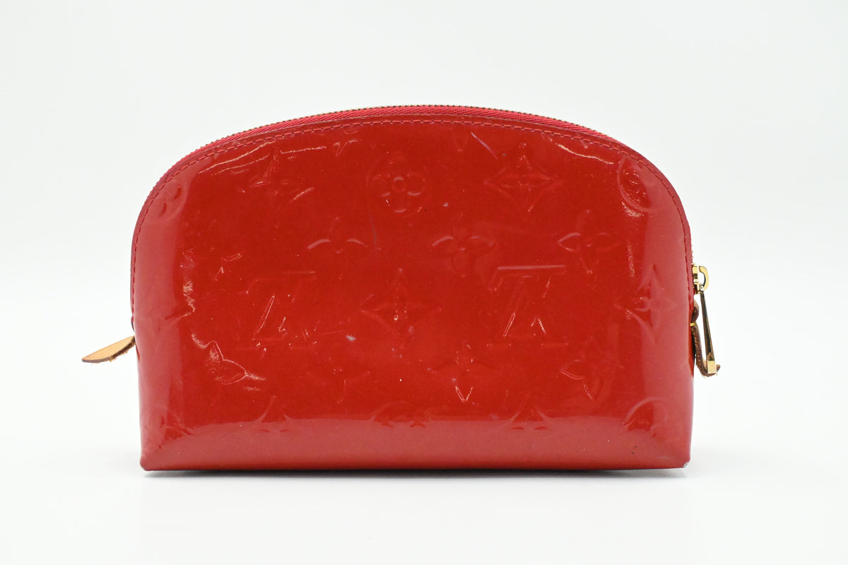 Louis Vuitton Pochette Cosmetique in Red Vernis Leather
