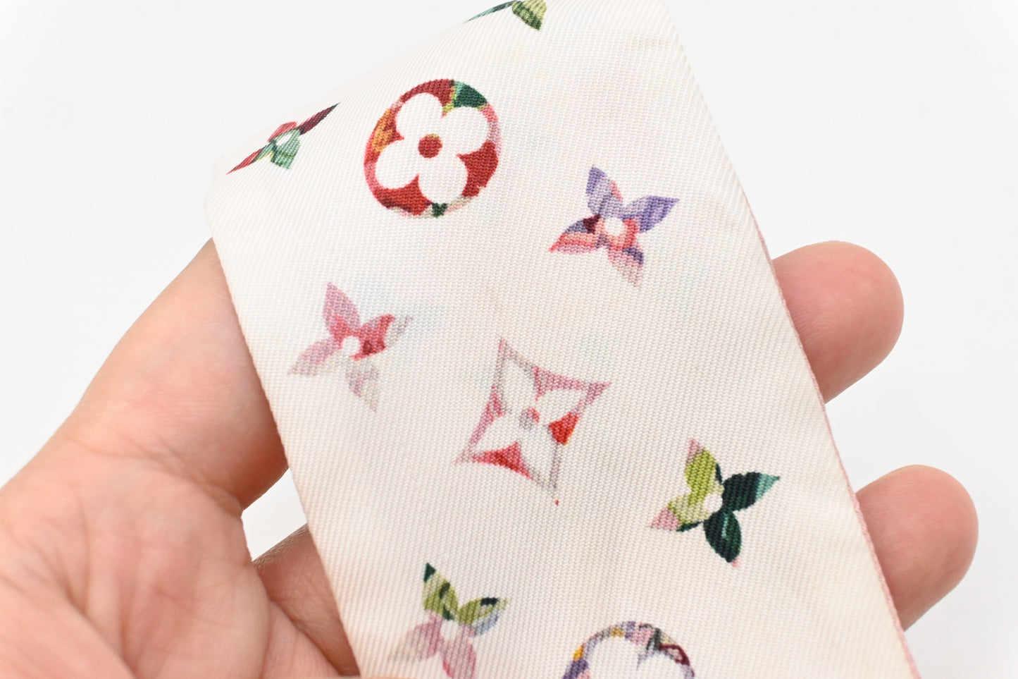 Louis Vuitton Bandeau in Pink and White Monogram Silk