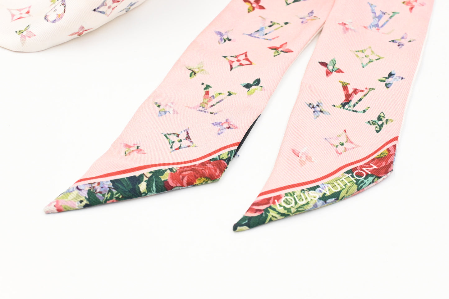 Louis Vuitton Bandeau in Pink and White Monogram Silk
