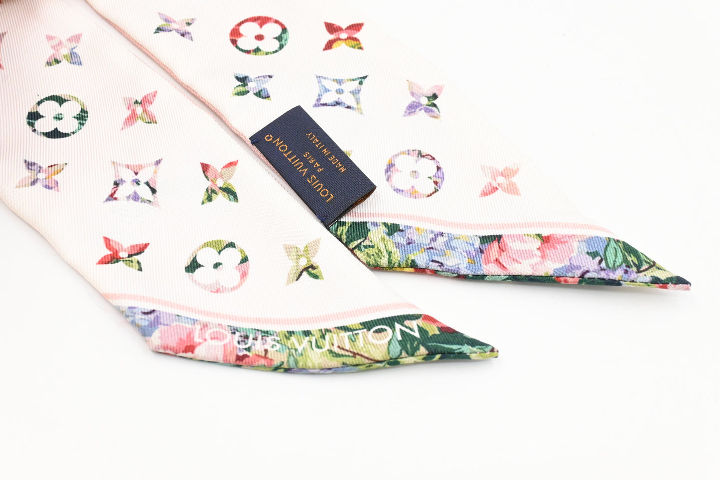Louis Vuitton Bandeau in Pink and White Monogram Silk