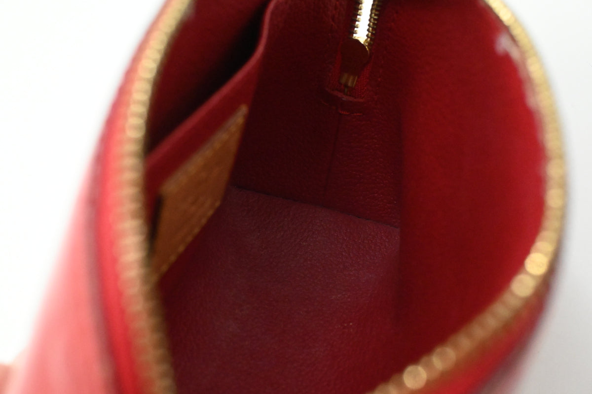 Louis Vuitton Pochette Cosmetique in Red Vernis Leather