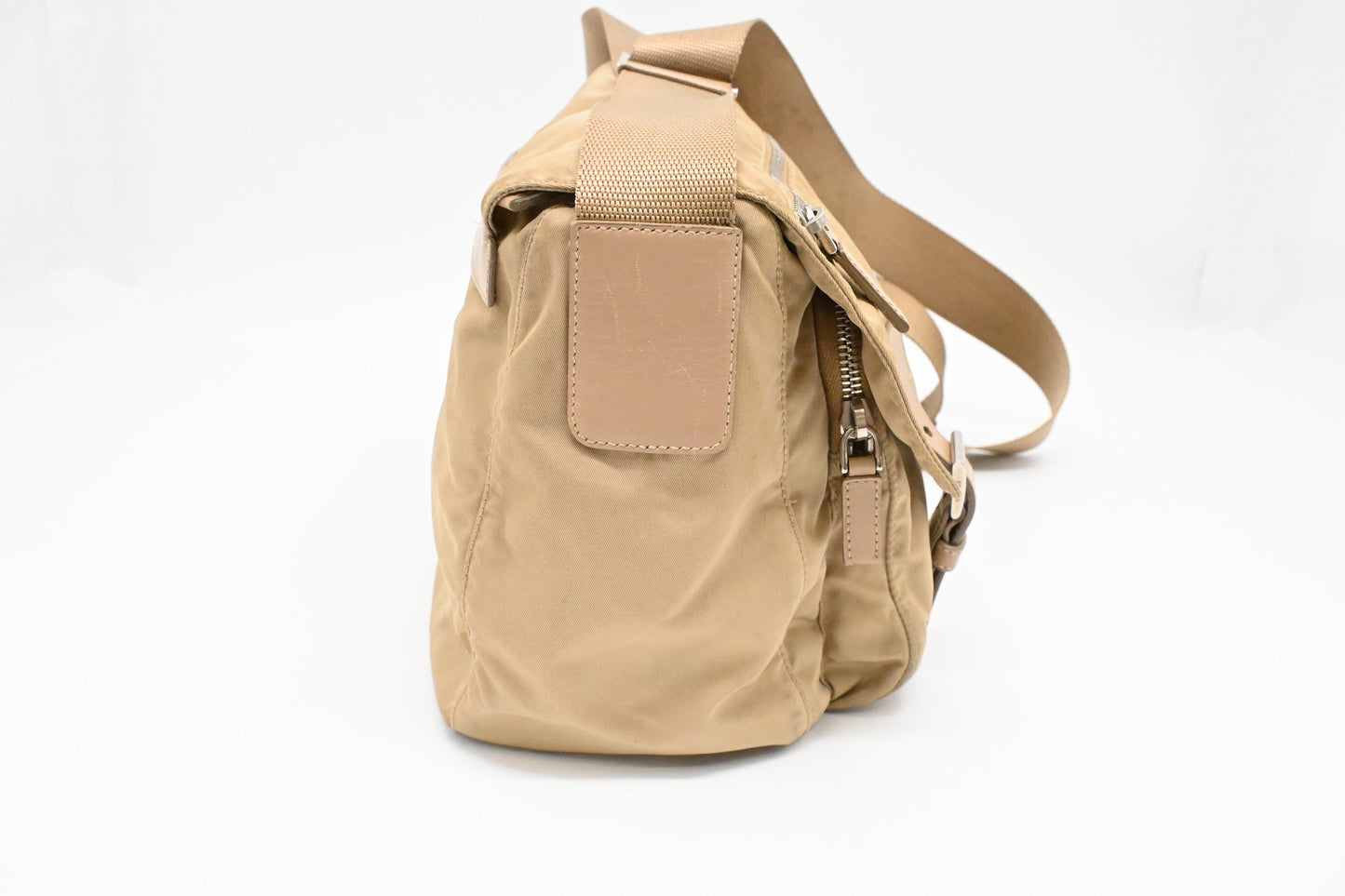Prada Messenger Bag in Beige Nylon