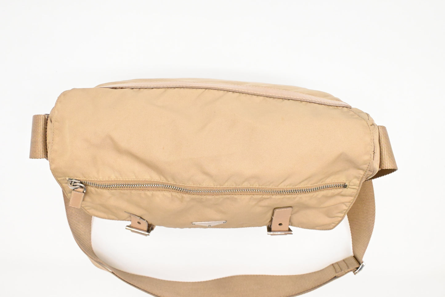 Prada Messenger Bag in Beige Nylon