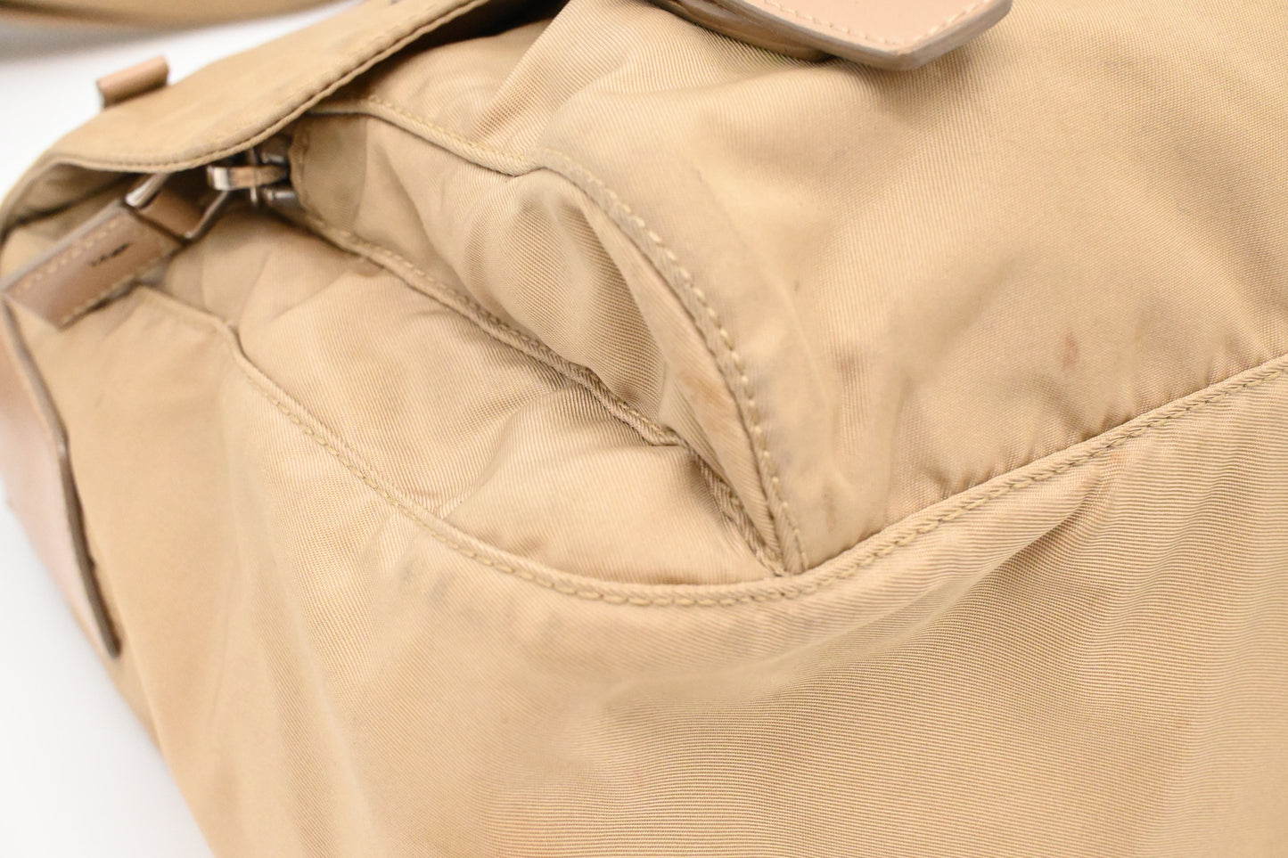 Prada Messenger Bag in Beige Nylon