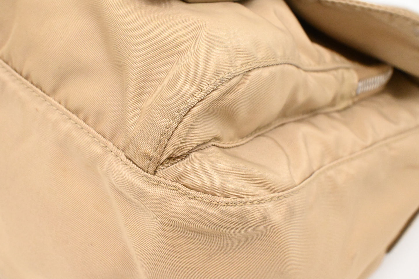 Prada Messenger Bag in Beige Nylon