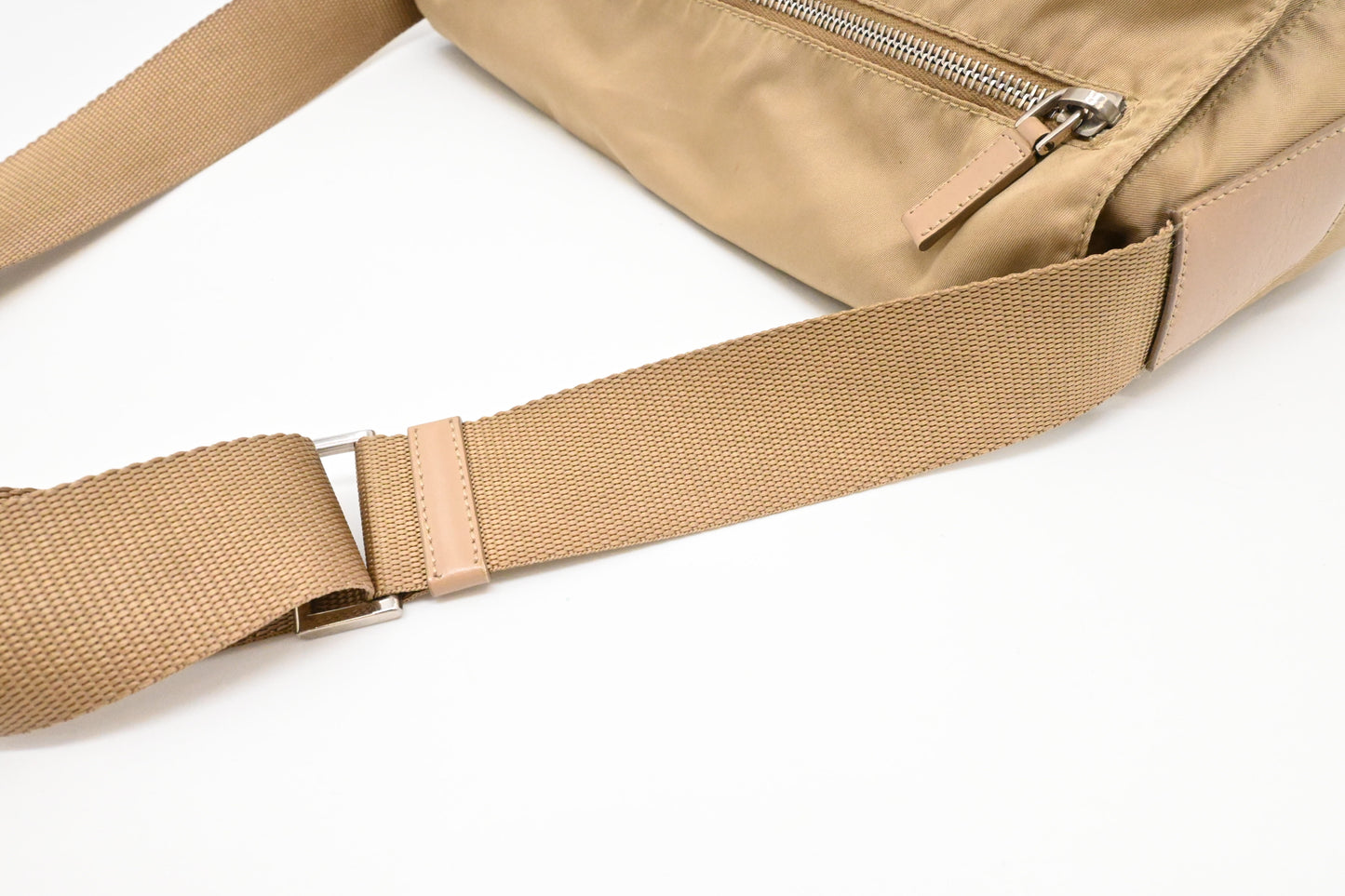 Prada Messenger Bag in Beige Nylon