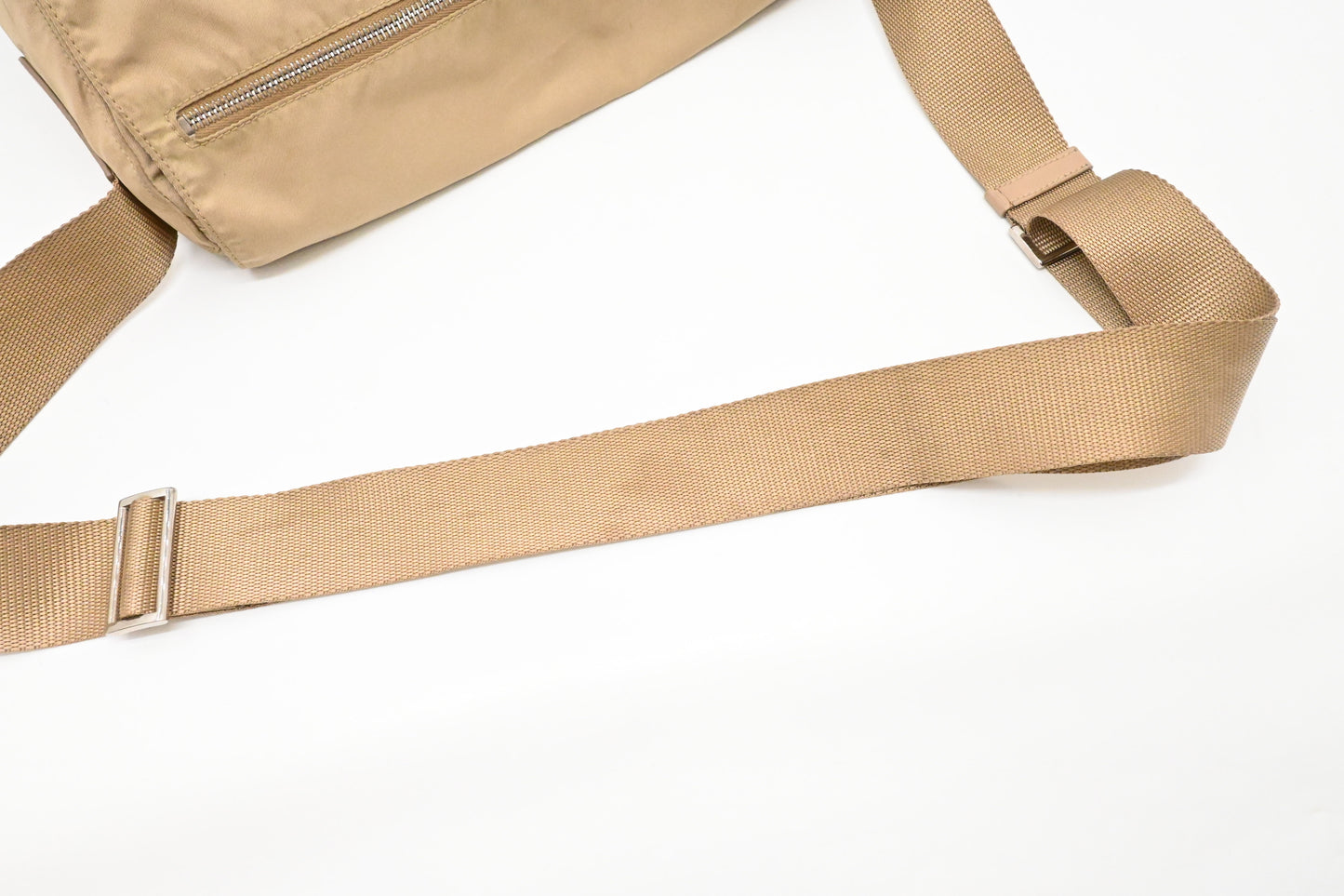 Prada Messenger Bag in Beige Nylon