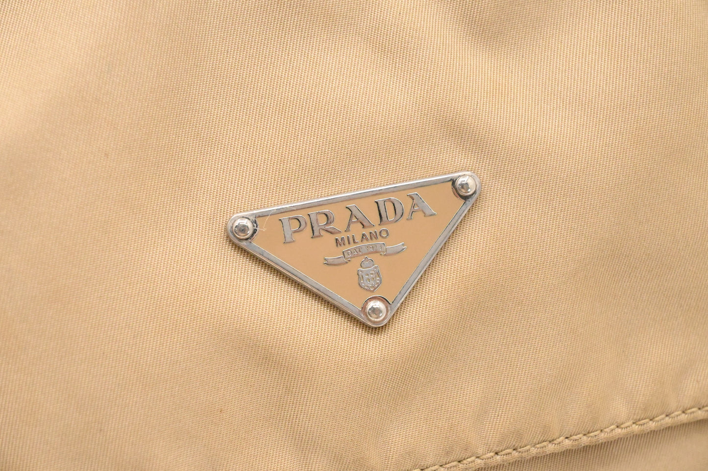 Prada Messenger Bag in Beige Nylon
