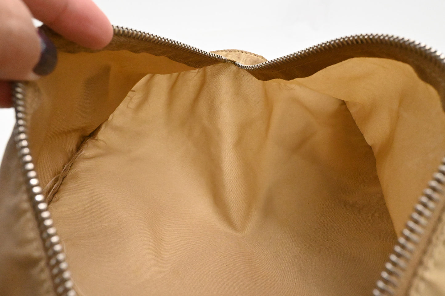 Prada Messenger Bag in Beige Nylon