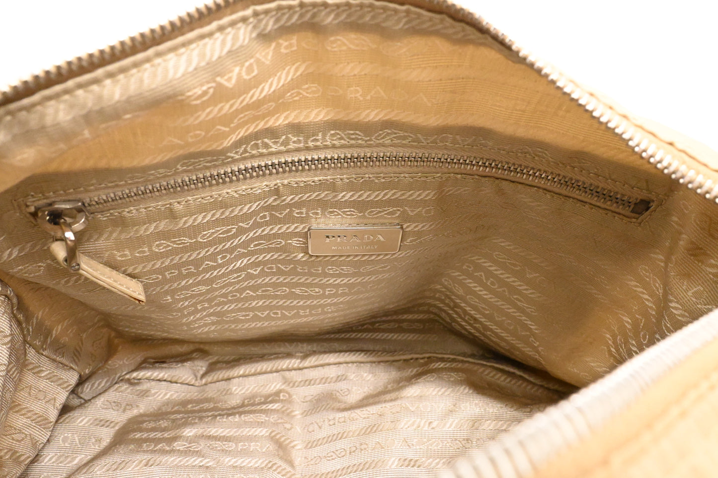 Prada Messenger Bag in Beige Nylon