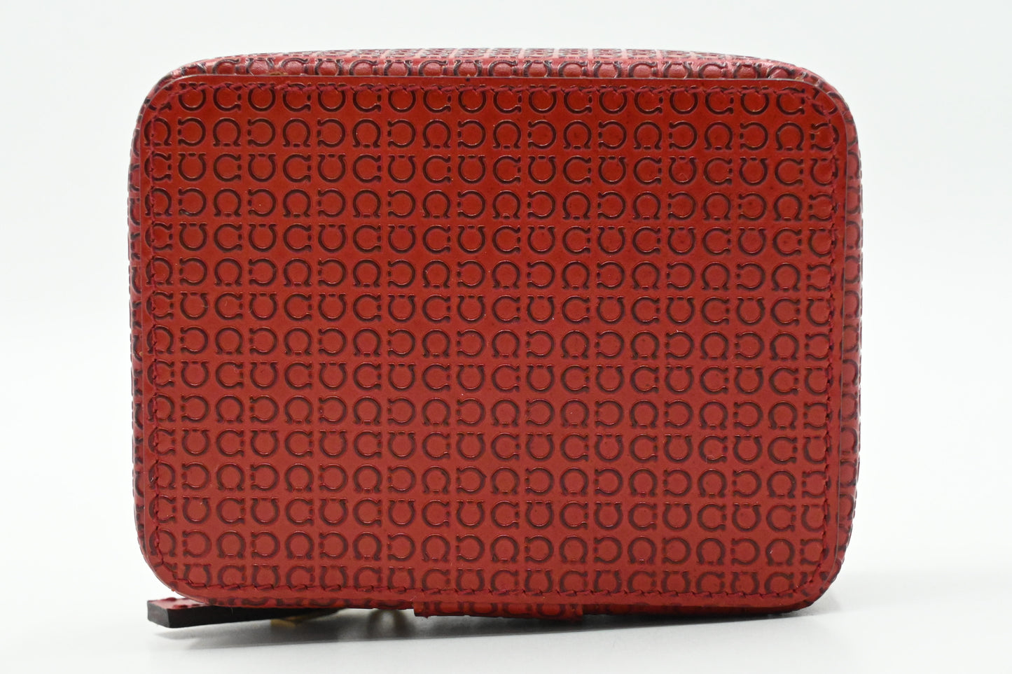 Ferragamo Cosmetic Bag in Red Gancini Leather