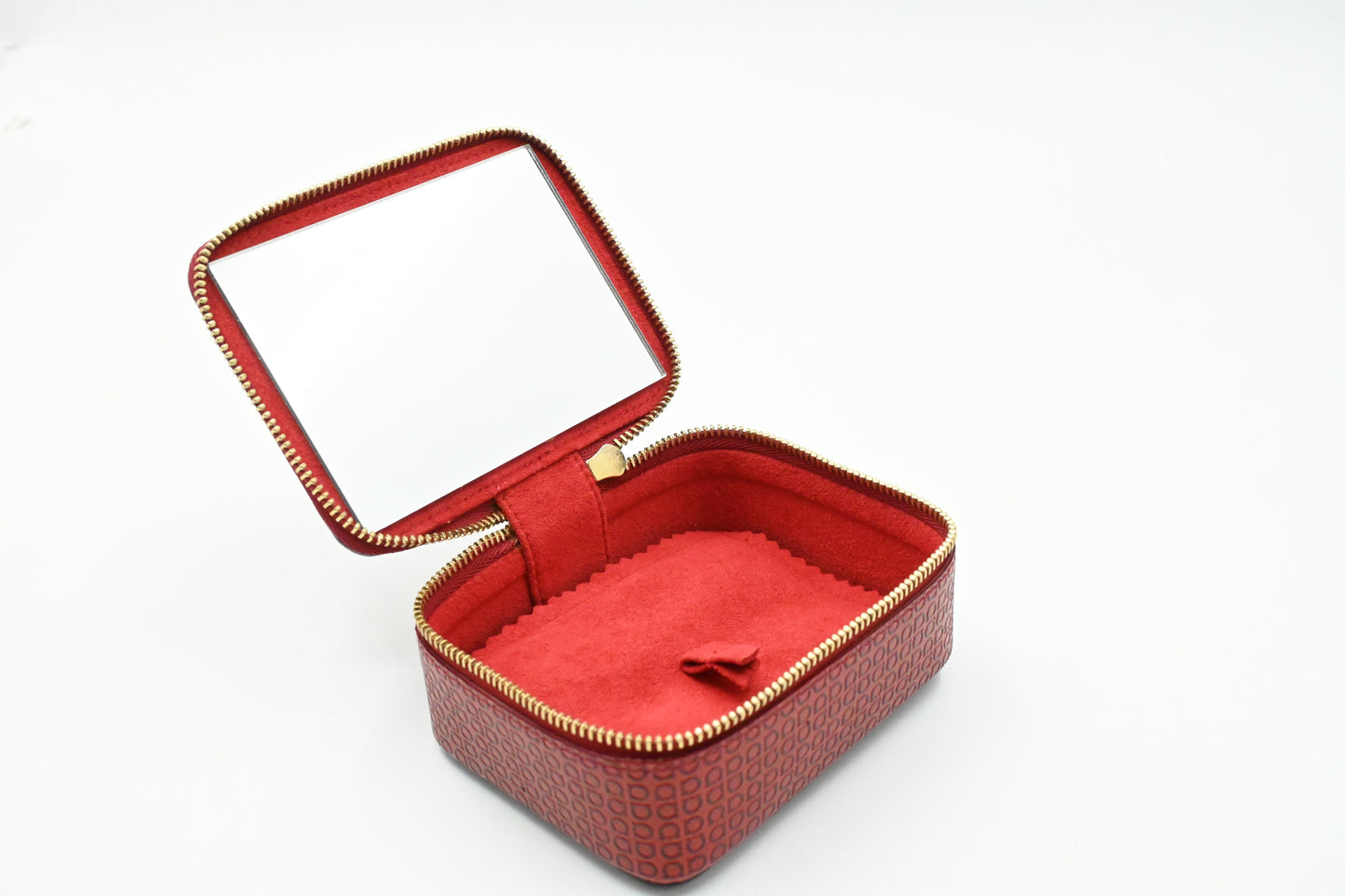 Ferragamo Cosmetic Bag in Red Gancini Leather