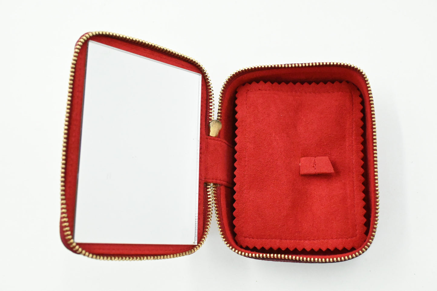 Ferragamo Cosmetic Bag in Red Gancini Leather
