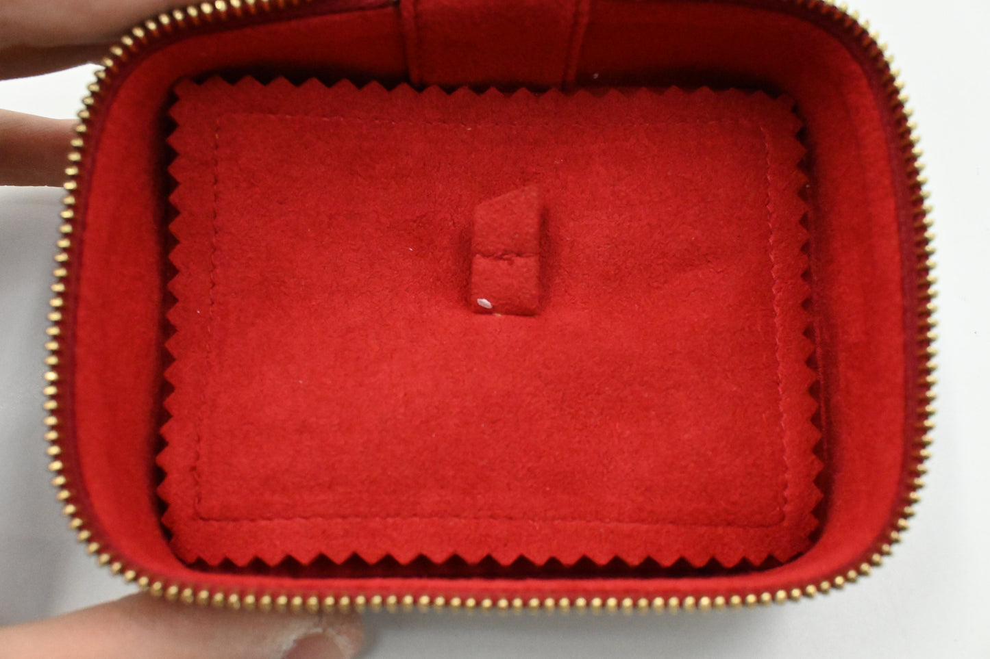 Ferragamo Cosmetic Bag in Red Gancini Leather