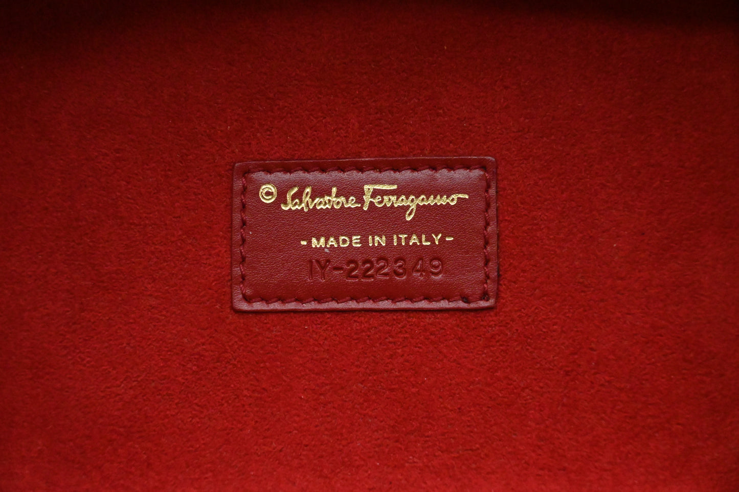 Ferragamo Cosmetic Bag in Red Gancini Leather