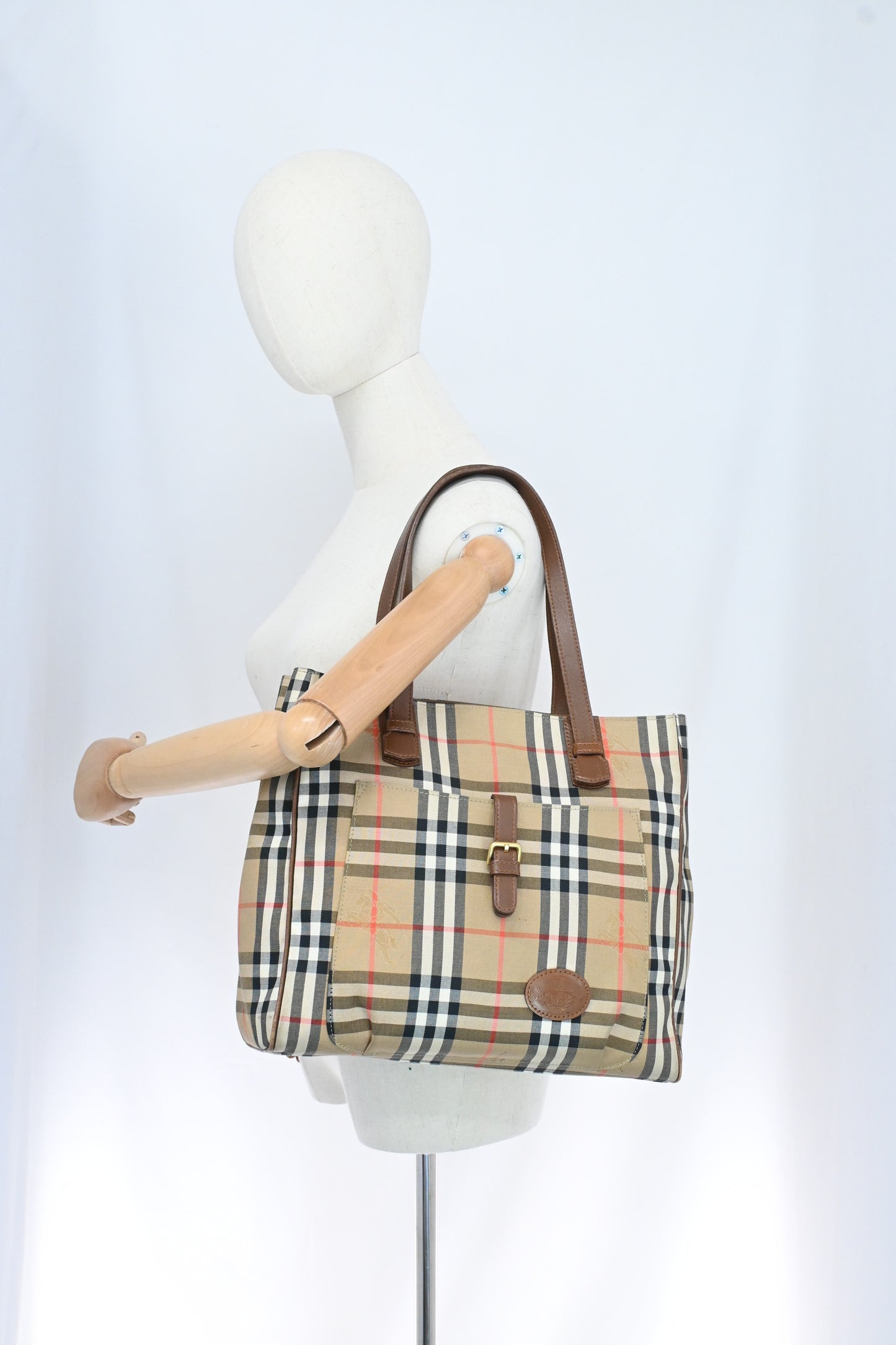 Burberry Tote Bag in Check Canvas