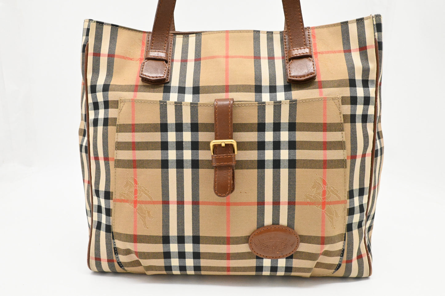 Burberry Tote Bag in Check Canvas